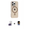 MARSİLYAN™- iPhone 16 Pro Max Kılıf Pusula Form Özel Seri - Siyah Buffer Hayalet Cam Ekran Koruyucu + Bilvis Titan Kamera Lens - TMGI