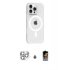 MARSİLYAN™- iPhone 16 Pro Max Kılıf Pusula Form Özel Seri - Siyah Buffer Hayalet Cam Ekran Koruyucu + Pers Alüminyum Kamera Lens - GS