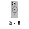 MARSİLYAN™- iPhone 16 Pro Max Kılıf Pusula Form Özel Seri - Siyah Buffer Hayalet Cam Ekran Koruyucu + PVD Metal Kamera Lens - GD