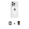 MARSİLYAN™- iPhone 16 Pro Max Kılıf Pusula Form Özel Seri - Siyah Buffer Hayalet Cam Ekran Koruyucu + PVD Metal Kamera Lens - GD