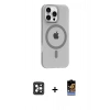 MARSİLYAN™- iPhone 16 Pro Max Kılıf Pusula Form Özel Seri - Siyah Buffer Hayalet Cam Ekran Koruyucu + PVD Metal Kamera Lens - SH