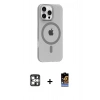 MARSİLYAN™- iPhone 16 Pro Max Kılıf Pusula Form Özel Seri - Siyah Buffer Hayalet Cam Ekran Koruyucu + PVD Metal Kamera Lens - GS