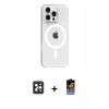 MARSİLYAN™- iPhone 16 Pro Max Kılıf Pusula Form Özel Seri - Siyah Buffer Hayalet Cam Ekran Koruyucu + PVD Metal Kamera Lens - SH