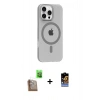 MARSİLYAN™- iPhone 16 Pro Max Kılıf Pusula Form Özel Seri - Siyah Buffer Hayalet Cam Ekran Koruyucu + Raze Metal Kamera Lens - CLTM