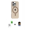 MARSİLYAN™- iPhone 16 Pro Max Kılıf Pusula Form Özel Seri - Siyah Buffer Hayalet Cam Ekran Koruyucu + Raze Metal Kamera Lens - BZ