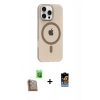 MARSİLYAN™- iPhone 16 Pro Max Kılıf Pusula Form Özel Seri - Siyah Buffer Hayalet Cam Ekran Koruyucu + Raze Metal Kamera Lens - CLTM