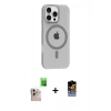 MARSİLYAN™- iPhone 16 Pro Max Kılıf Pusula Form Özel Seri - Siyah Buffer Hayalet Cam Ekran Koruyucu + Raze Metal Kamera Lens - NLGY