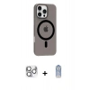 MARSİLYAN™- iPhone 16 Pro Max Kılıf Pusula Form Özel Seri - Siyah Joko Magic 5D Cam + Pers Alüminyum Kamera Lens - GS