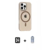 MARSİLYAN™- iPhone 16 Pro Max Kılıf Pusula Form Özel Seri - Siyah Joko Magic 5D Cam + PVD Metal Kamera Lens - SH