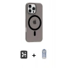 MARSİLYAN™- iPhone 16 Pro Max Kılıf Pusula Form Özel Seri - Siyah Joko Magic 5D Cam + PVD Metal Kamera Lens - SH