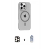 MARSİLYAN™- iPhone 16 Pro Max Kılıf Pusula Form Özel Seri - Siyah Joko Magic 5D Cam + PVD Metal Kamera Lens - GD