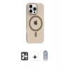 MARSİLYAN™- iPhone 16 Pro Max Kılıf Pusula Form Özel Seri - Siyah Joko Magic 5D Cam + PVD Metal Kamera Lens - GD