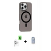 MARSİLYAN™- iPhone 16 Pro Max Kılıf Pusula Form Özel Seri - Siyah Joko Magic 5D Cam + Raze Metal Kamera Lens - BZ