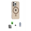 MARSİLYAN™- iPhone 16 Pro Max Kılıf Pusula Form Özel Seri - Siyah Joko Magic 5D Cam + Raze Metal Kamera Lens - SH