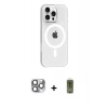 MARSİLYAN™- iPhone 16 Pro Max Kılıf Pusula Form Özel Seri - Siyah Joko Magic 5D Hayalet Cam + Pers Alüminyum Kamera Lens - GI