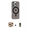 MARSİLYAN™- iPhone 16 Pro Max Kılıf Pusula Form Özel Seri - Siyah Joko Magic 5D Hayalet Cam + Pers Alüminyum Kamera Lens - CLTM