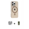 MARSİLYAN™- iPhone 16 Pro Max Kılıf Pusula Form Özel Seri - Siyah Joko Magic 5D Hayalet Cam + Pers Alüminyum Kamera Lens - GI