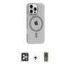 MARSİLYAN™- iPhone 16 Pro Max Kılıf Pusula Form Özel Seri - Siyah Joko Magic 5D Hayalet Cam + PVD Metal Kamera Lens - SH