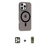 MARSİLYAN™- iPhone 16 Pro Max Kılıf Pusula Form Özel Seri - Siyah Joko Magic 5D Hayalet Cam + PVD Metal Kamera Lens - GD