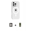 MARSİLYAN™- iPhone 16 Pro Max Kılıf Pusula Form Özel Seri - Siyah Joko Magic 5D Hayalet Cam + PVD Metal Kamera Lens - GD