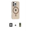 MARSİLYAN™- iPhone 16 Pro Max Kılıf Pusula Form Özel Seri - Siyah Joko Magic 5D Hayalet Cam + PVD Metal Kamera Lens - SH