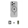 MARSİLYAN™- iPhone 16 Pro Max Kılıf Pusula Form Özel Seri - Siyah Joko Magic 5D Hayalet Cam + PVD Metal Kamera Lens - GS