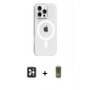 MARSİLYAN™- iPhone 16 Pro Max Kılıf Pusula Form Özel Seri - Siyah Joko Magic 5D Hayalet Cam + PVD Metal Kamera Lens - SH