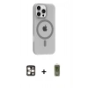 MARSİLYAN™- iPhone 16 Pro Max Kılıf Pusula Form Özel Seri - Siyah Joko Magic 5D Hayalet Cam + PVD Metal Kamera Lens - GD