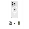 MARSİLYAN™- iPhone 16 Pro Max Kılıf Pusula Form Özel Seri - Siyah Joko Magic 5D Hayalet Cam + PVD Metal Kamera Lens - GS