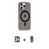 MARSİLYAN™- iPhone 16 Pro Max Kılıf Pusula Form Özel Seri - Siyah Joko Magic 5D Hayalet Cam + PVD Metal Kamera Lens - GS