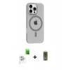 MARSİLYAN™- iPhone 16 Pro Max Kılıf Pusula Form Özel Seri - Siyah Joko Magic 5D Hayalet Cam + Raze Metal Kamera Lens - BZ