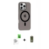 MARSİLYAN™- iPhone 16 Pro Max Kılıf Pusula Form Özel Seri - Siyah Joko Magic 5D Hayalet Cam + Raze Metal Kamera Lens - BZ