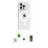 MARSİLYAN™- iPhone 16 Pro Max Kılıf Pusula Form Özel Seri - Siyah Joko Magic 5D Hayalet Cam + Raze Metal Kamera Lens - BZ