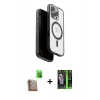 MARSİLYAN™- iPhone 16 Pro Max Kılıf Pusula Form Serisi - Şeffaf 360 Full Body Arka Koruyucu + Raze Metal Kamera Lens - CLTM
