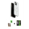 MARSİLYAN™- iPhone 16 Pro Max Kılıf Pusula Form Serisi - Şeffaf 360 Full Body Arka Koruyucu + Raze Metal Kamera Lens - CLTM