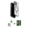 MARSİLYAN™- iPhone 16 Pro Max Kılıf Pusula Form Serisi - Şeffaf 360 Full Body Arka Koruyucu + Raze Metal Kamera Lens - NLGY