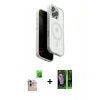 MARSİLYAN™- iPhone 16 Pro Max Kılıf Pusula Form Serisi - Şeffaf 360 Full Body Arka Koruyucu + Raze Metal Kamera Lens - NLGY