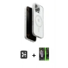 MARSİLYAN™- iPhone 16 Pro Max Kılıf Pusula Form Serisi - Şeffaf 360 Full Body Arka Koruyucu + PVD Metal Kamera Lens - SH