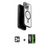 MARSİLYAN™- iPhone 16 Pro Max Kılıf Pusula Form Serisi - Şeffaf 360 Full Body Arka Koruyucu + PVD Metal Kamera Lens - GD