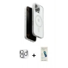 MARSİLYAN™- iPhone 16 Pro Max Kılıf Pusula Form Serisi - Şeffaf Pasifik Cam Ekran Koruyucu + Pers Alüminyum Kamera Lens - GS