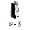 MARSİLYAN™- iPhone 16 Pro Max Kılıf Pusula Form Serisi - Şeffaf Pasifik Cam Ekran Koruyucu + Pers Alüminyum Kamera Lens - GI