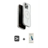 MARSİLYAN™- iPhone 16 Pro Max Kılıf Pusula Form Serisi - Şeffaf Pasifik Cam Ekran Koruyucu + PVD Metal Kamera Lens - SH