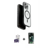 MARSİLYAN™- iPhone 16 Pro Max Kılıf Pusula Form Serisi - Siyah 360 Mat Full Body Arka Koruyucu + Bilvis Titan Kamera Lens - TMGI