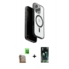 MARSİLYAN™- iPhone 16 Pro Max Kılıf Pusula Form Serisi - Siyah 360 Mat Full Body Arka Koruyucu + Çöl Titanyum Raze Metal Kamera Lens