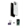 MARSİLYAN™- iPhone 16 Pro Max Kılıf Pusula Form Serisi - Siyah 360 Mat Full Body Arka Koruyucu + Bilvis Titan Kamera Lens - GS