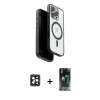 MARSİLYAN™- iPhone 16 Pro Max Kılıf Pusula Form Serisi - Siyah 360 Mat Full Body Arka Koruyucu + PVD Metal Kamera Lens - SH