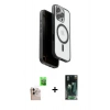 MARSİLYAN™- iPhone 16 Pro Max Kılıf Pusula Form Serisi - Siyah 360 Mat Full Body Arka Koruyucu + Raze Metal Kamera Lens - NLGY