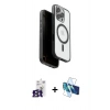 MARSİLYAN™- iPhone 16 Pro Max Kılıf Pusula Form Serisi - Siyah 3D Antistatik Cam Ekran Koruyucu + Bilvis Titan Kamera Lens - TMGI
