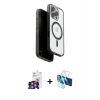 MARSİLYAN™- iPhone 16 Pro Max Kılıf Pusula Form Serisi - Siyah 3D Antistatik Cam Ekran Koruyucu + Bilvis Titan Kamera Lens - GS
