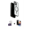 MARSİLYAN™- iPhone 16 Pro Max Kılıf Pusula Form Serisi - Siyah 3D Antistatik Mat Seramik Nano Ekran Koruyucu + Bilvis Titan Kamera Lens - GS
